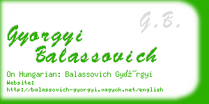 gyorgyi balassovich business card